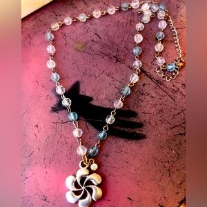 Custom Designed Creations Silver Flower Pendant Necklace